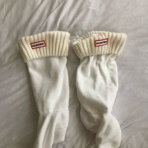 HUNTER tall socks white